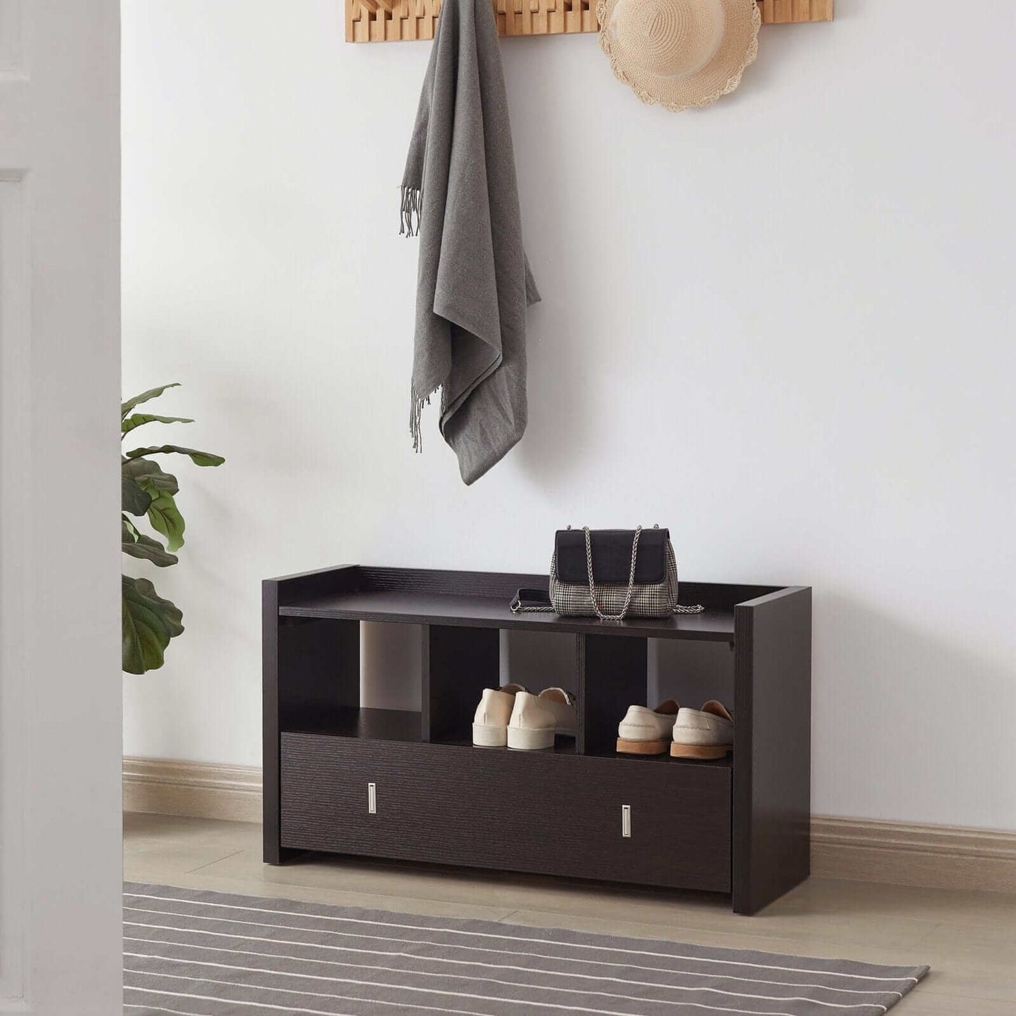 ID International Red Cocoa Shoe Entry Bench 161764