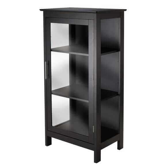 Winsome Wood Poppy Black Display Cabinet w/Glass Door 20523
