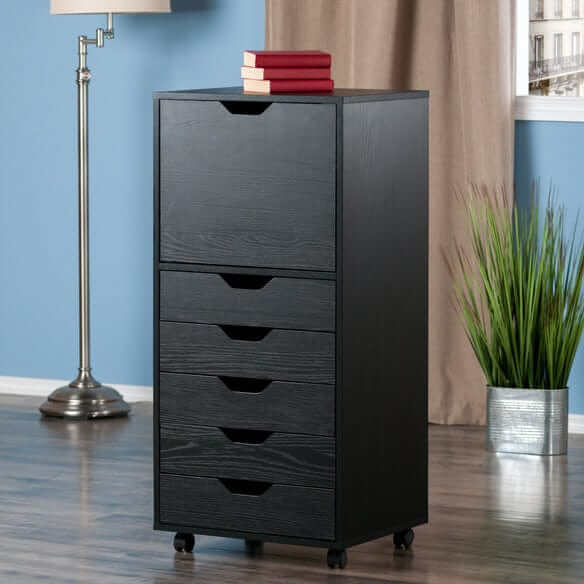 Winsome Halifax 5-Drawer Black Storage Mobile Cabinet 20616