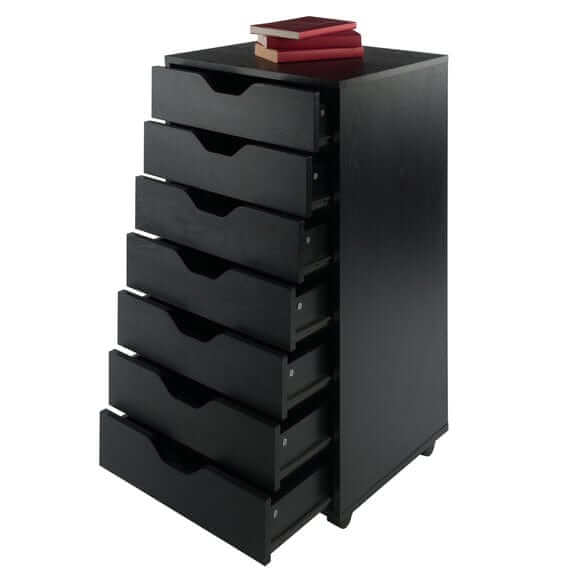 Winsome Halifax 7-Drawer Black Mobile Cabinet 20792