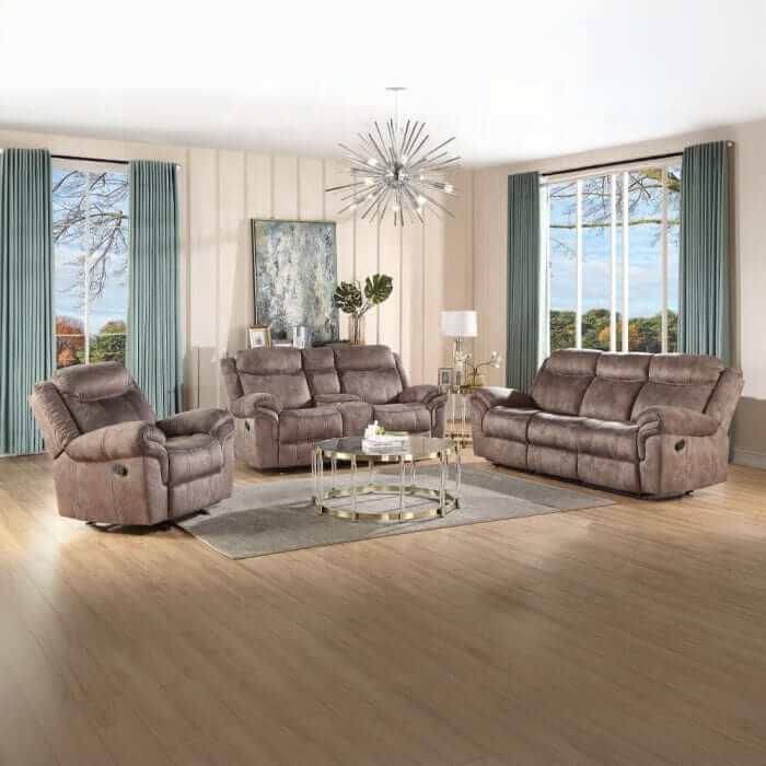 ACME Zubaida Two Tone Motion Reclining Sofa w/USB Port 55020