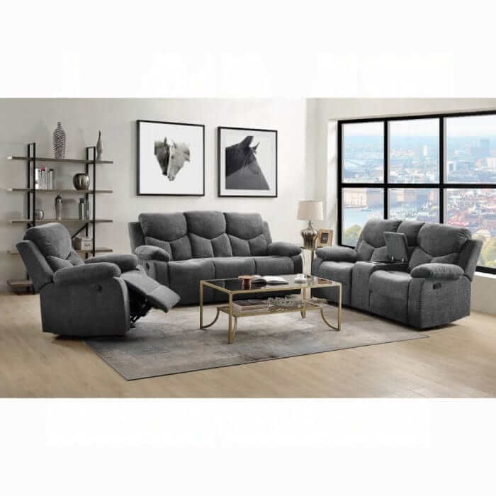 ACME Kalen Gray Chenille Motion Sofa 55440