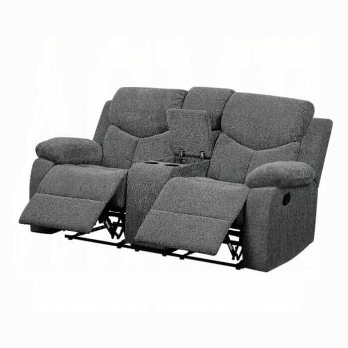 ACME Kalen Gray Chenille Motion Loveseat w/Console 55441