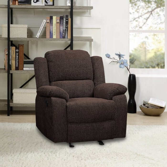 ACME Madden Brown Chenille Glider Motion Recliner 55447