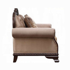 ACME Chateau De Ville Fabric & Espresso Chair w/Pillow 58267