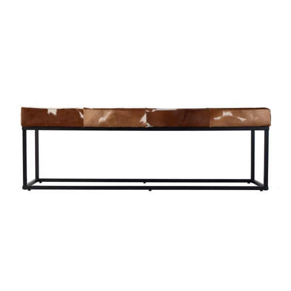 Butler Specialty Stinson Blk, Wht & Brn Leather & Iron Accent Bench 5974503