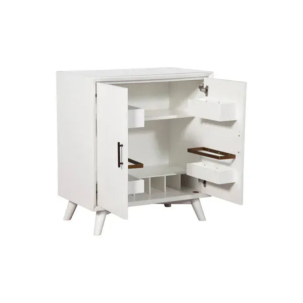 Alpine Furniture White Flynn Small Bar Cabinet 966-W-17
