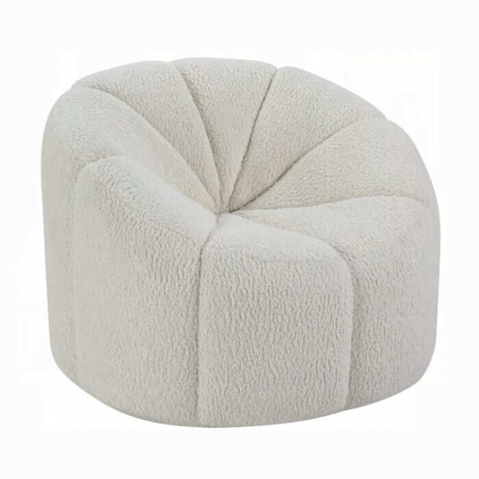 ACME Osmash White Teddy Sherpa Chair w/Swivel LV00230