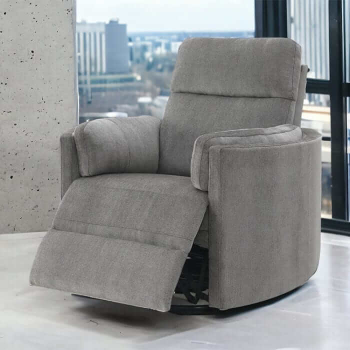 ACME Sagen Charcoal Chenille Recliner W/Swivel & Glider LV01879