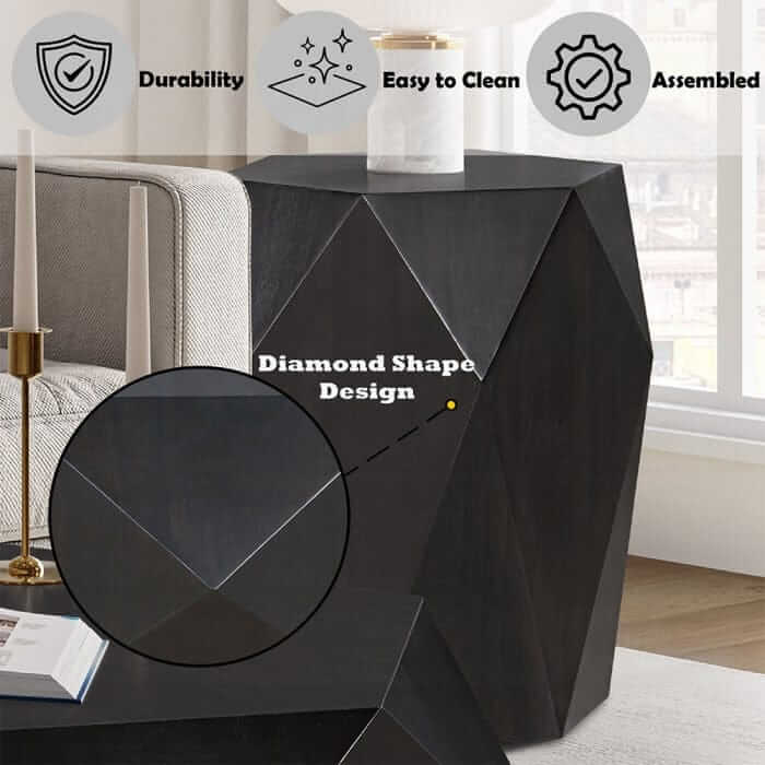 ACME Hanniel Black Diamond Shape End Table LV02776