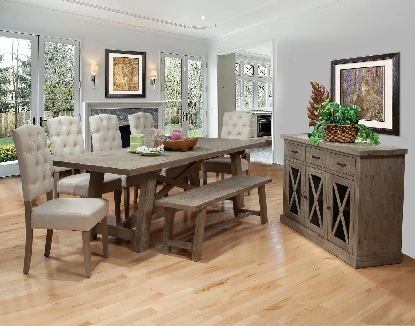 Alpine Furniture Weathered Natural Newberry Sideboard 2068-06