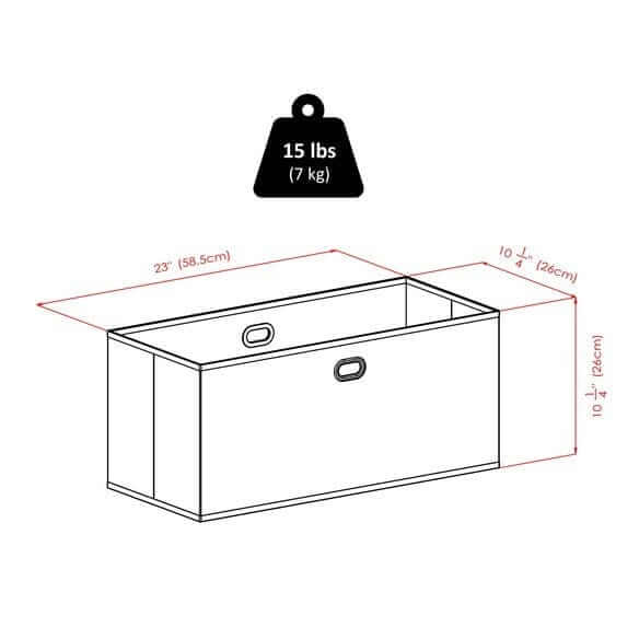Winsome Wood Torino 3-Pc Foldable Shelf w/2 Foldable Fabric Baskets 20306