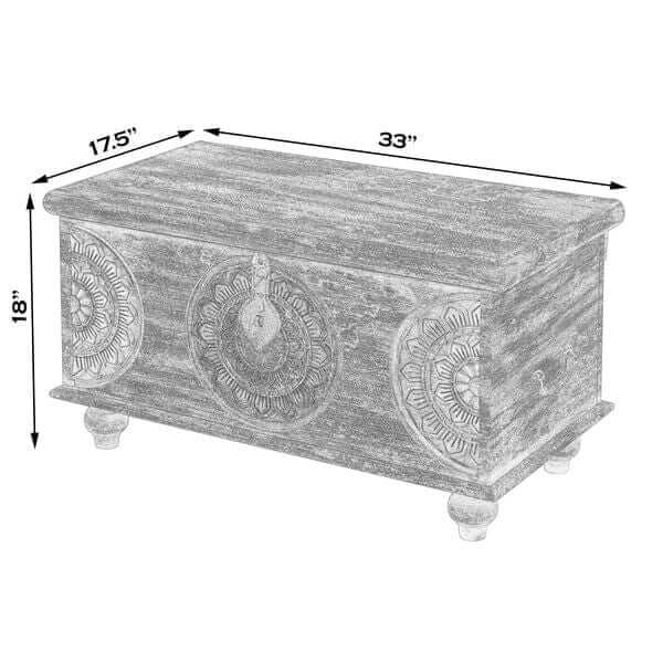 Butler Specialty Mesa Carved Wood Trunk Coffee Table 3140290