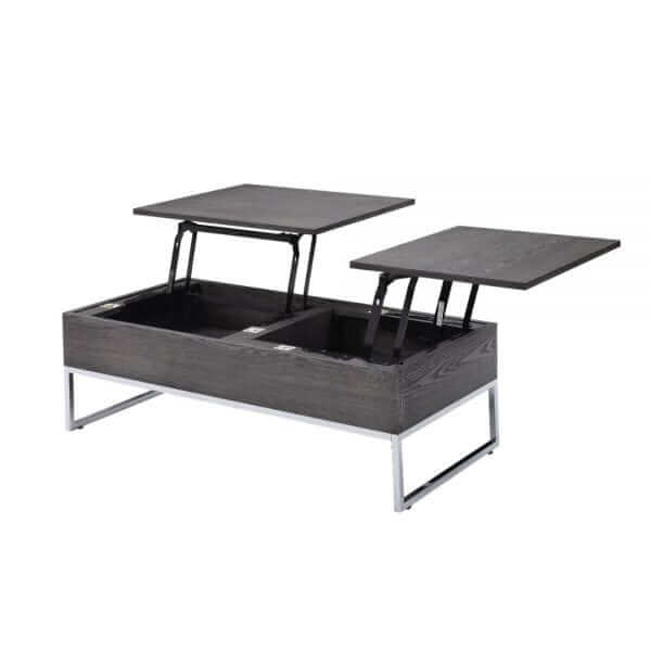 ACME Iban Gray Oak & Chrome Coffee Table w/Lift Top 81170