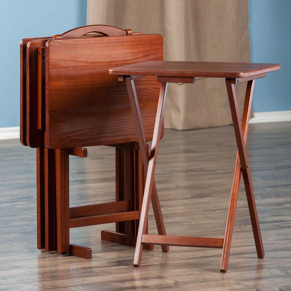 Winsome Wood Alex 5-Pc Walnut Snack Table Set 94533