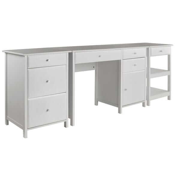 Winsome Delta 3-Pc Home White Office Desk Set 10387