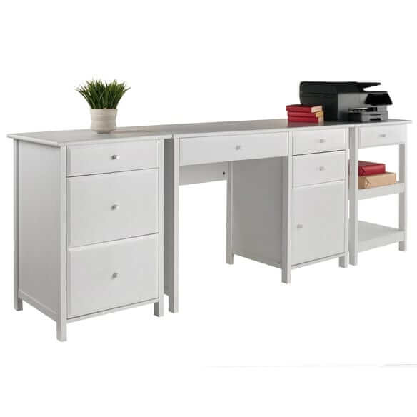 Winsome Delta 3-Pc Home White Office Desk Set 10387