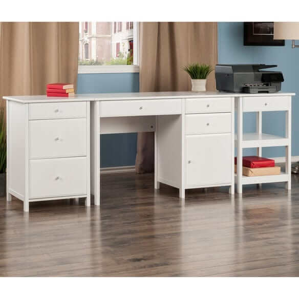 Winsome Delta 3-Pc Home White Office Desk Set 10387