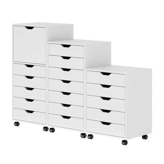Halifax 3-Pc White Multi-Drawer Storage Cabinet Set 10395
