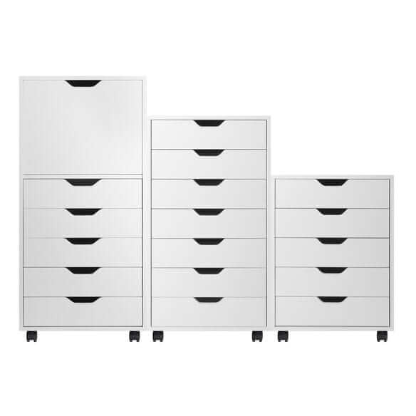 Halifax 3-Pc White Multi-Drawer Storage Cabinet Set 10395