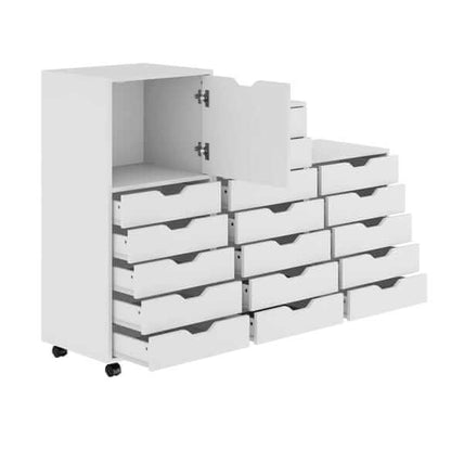 Halifax 3-Pc White Multi-Drawer Storage Cabinet Set 10395