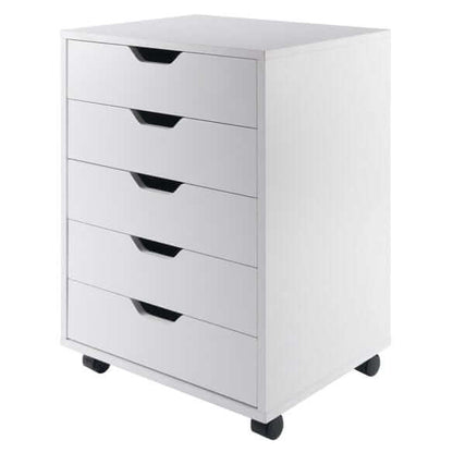 Winsome Halifax 5-Drawer White Mobile Cabinet 10519