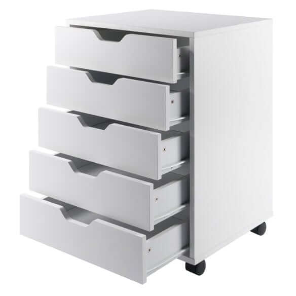Winsome Halifax 5-Drawer White Mobile Cabinet 10519
