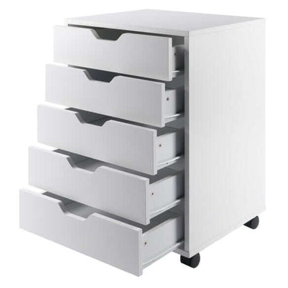 Winsome Halifax 5-Drawer White Mobile Cabinet 10519