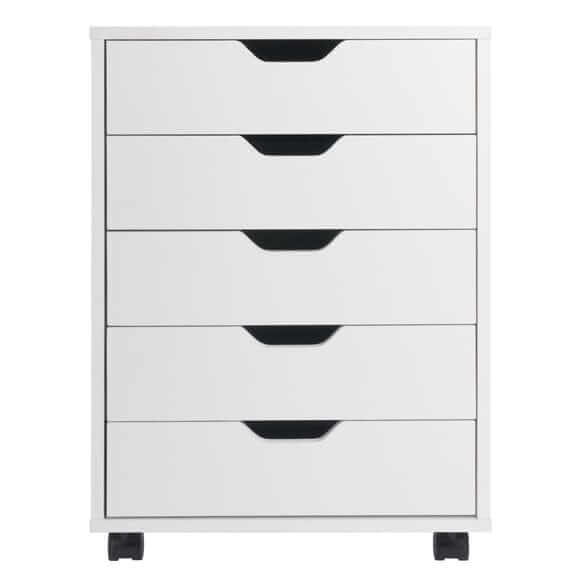 Winsome Halifax 5-Drawer White Mobile Cabinet 10519