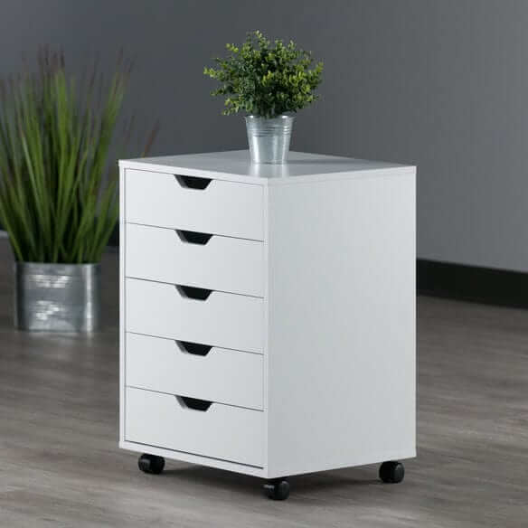 Winsome Halifax 5-Drawer White Mobile Cabinet 10519