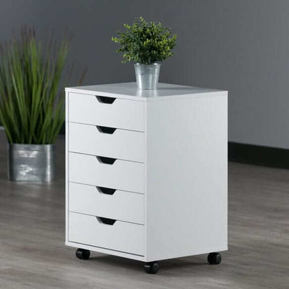 Winsome Halifax 5-Drawer White Mobile Cabinet 10519
