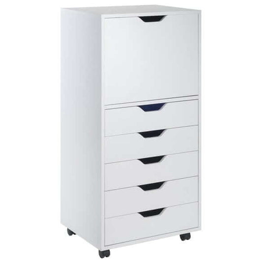 Halifax 5 Drawer White Storage Mobile Cabinet 10616