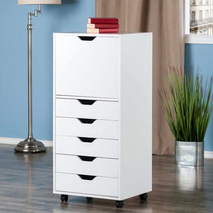 Halifax 5 Drawer White Storage Mobile Cabinet 10616