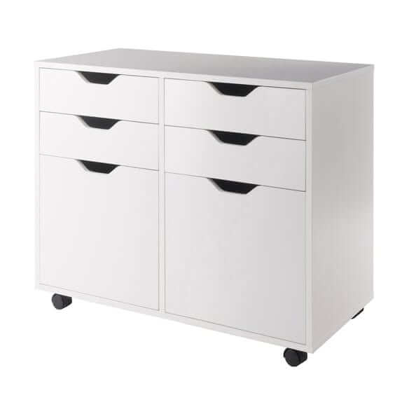 Winsome Halifax 2-Door, 4-Drawer White Mobile Cabinet 10622