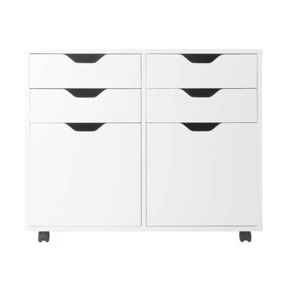 Winsome Halifax 2-Door, 4-Drawer White Mobile Cabinet 10622