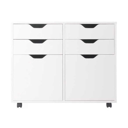 Winsome Halifax 2-Door, 4-Drawer White Mobile Cabinet 10622