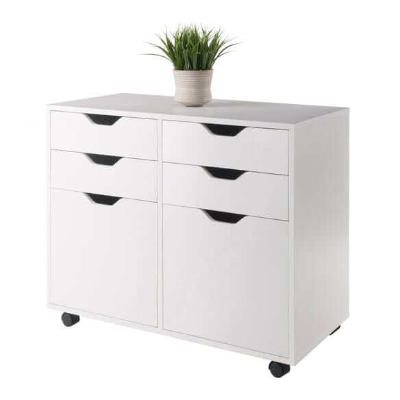Winsome Halifax 2-Door, 4-Drawer White Mobile Cabinet 10622