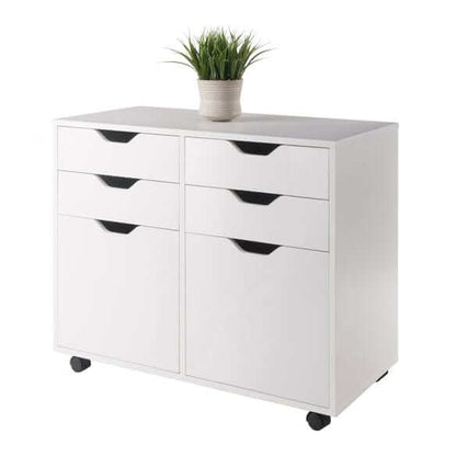 Winsome Halifax 2-Door, 4-Drawer White Mobile Cabinet 10622