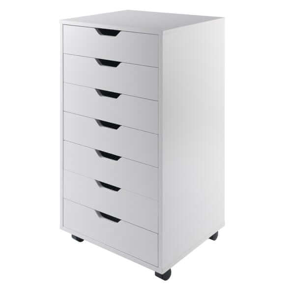Winsome Halifax 7-Drawer White Mobile Cabinet 10792