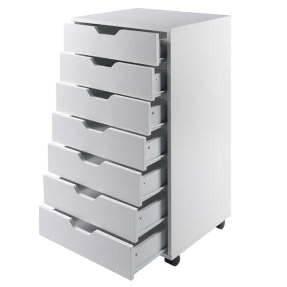 Winsome Halifax 7-Drawer White Mobile Cabinet 10792