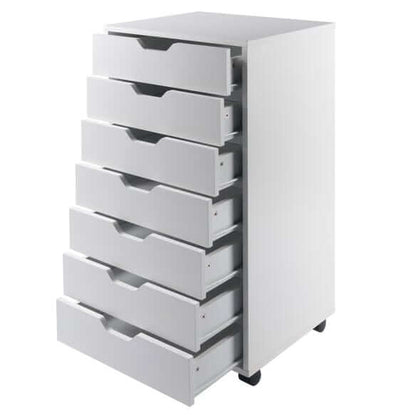 Winsome Halifax 7-Drawer White Mobile Cabinet 10792