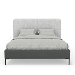 Alpine Furniture Walden Gray Upholstered Standard King Platform Bed 1195EK