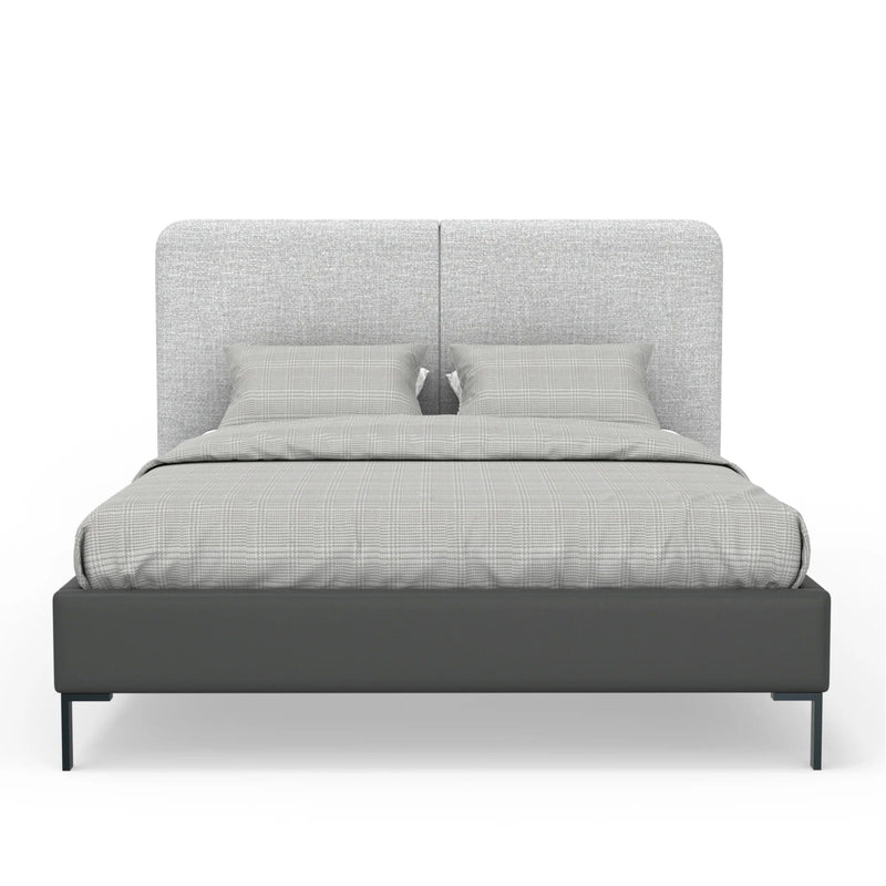 Alpine Furniture Walden Gray Upholstered Standard King Platform Bed 1195EK