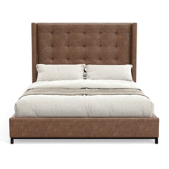 Alpine Furniture Mundo Brown Upholstered Standard King Platform Bed 1196EK