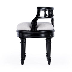 Butler Specialty Black Hathaway 22.5" Upholstered Vanity Seat 1218111