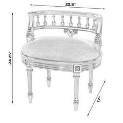 Butler Specialty Black Hathaway 22.5" Upholstered Vanity Seat 1218111