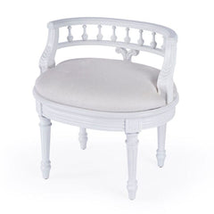 Butler Specialty White Hathaway 22.5" Upholstered Vanity Seat 1218222