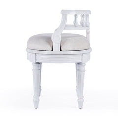 Butler Specialty White Hathaway 22.5" Upholstered Vanity Seat 1218222