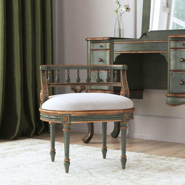 Butler Specialty Hathaway Pastel Green Vanity Seat 1218482