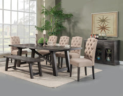 Alpine Furniture Newberry Salvage Grey 6PC Dining Table Set ALPN-1468-DR SET